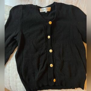 Vintage black cardigan gold buttons. Size M